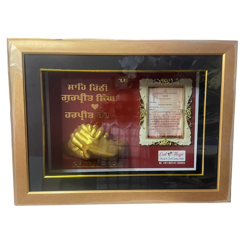 Personalized 3D Hand Casting Frame Gift - Sahe Chitthi