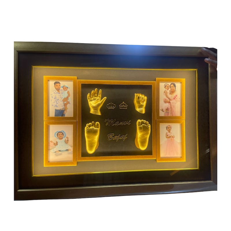 Personalized Baby Hand & Foot Casting Frame with Family Photos