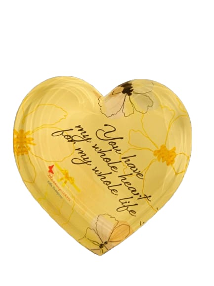 Heart shaped thick glass