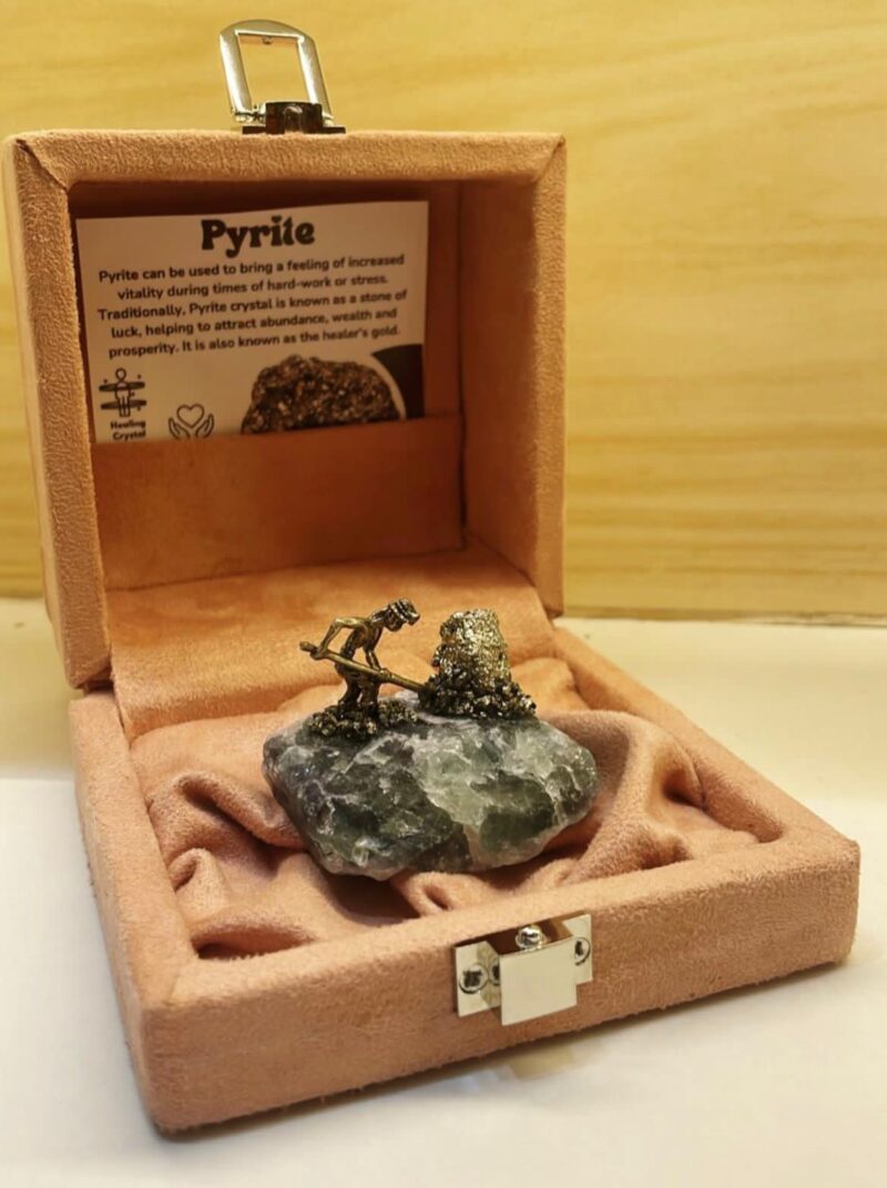 pyrite stone with box